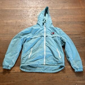 Tommy Hilfiger Light Blue Hooded Windbreaker Jacket